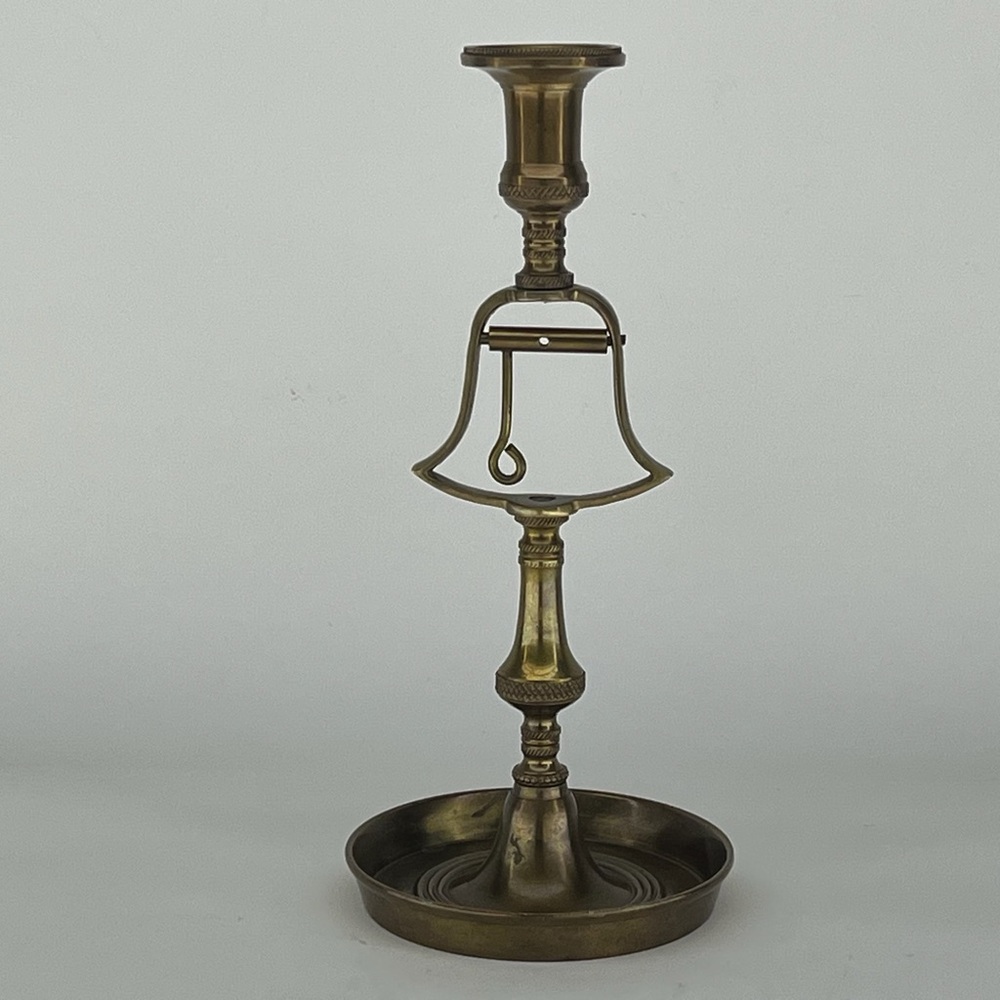 Vintage Brass Candlestick Holder English Victoria  Tavern Pub Beer Brewery Bell